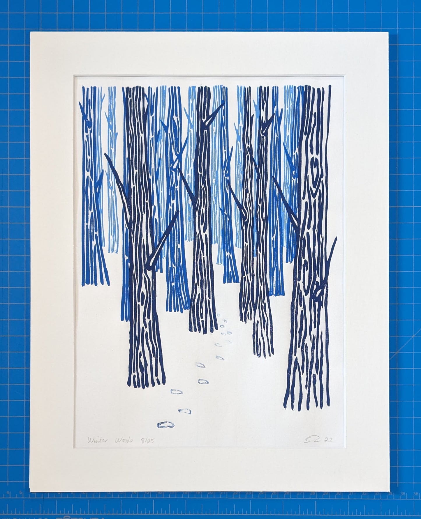 WINTER WOODS limited edition handmade print