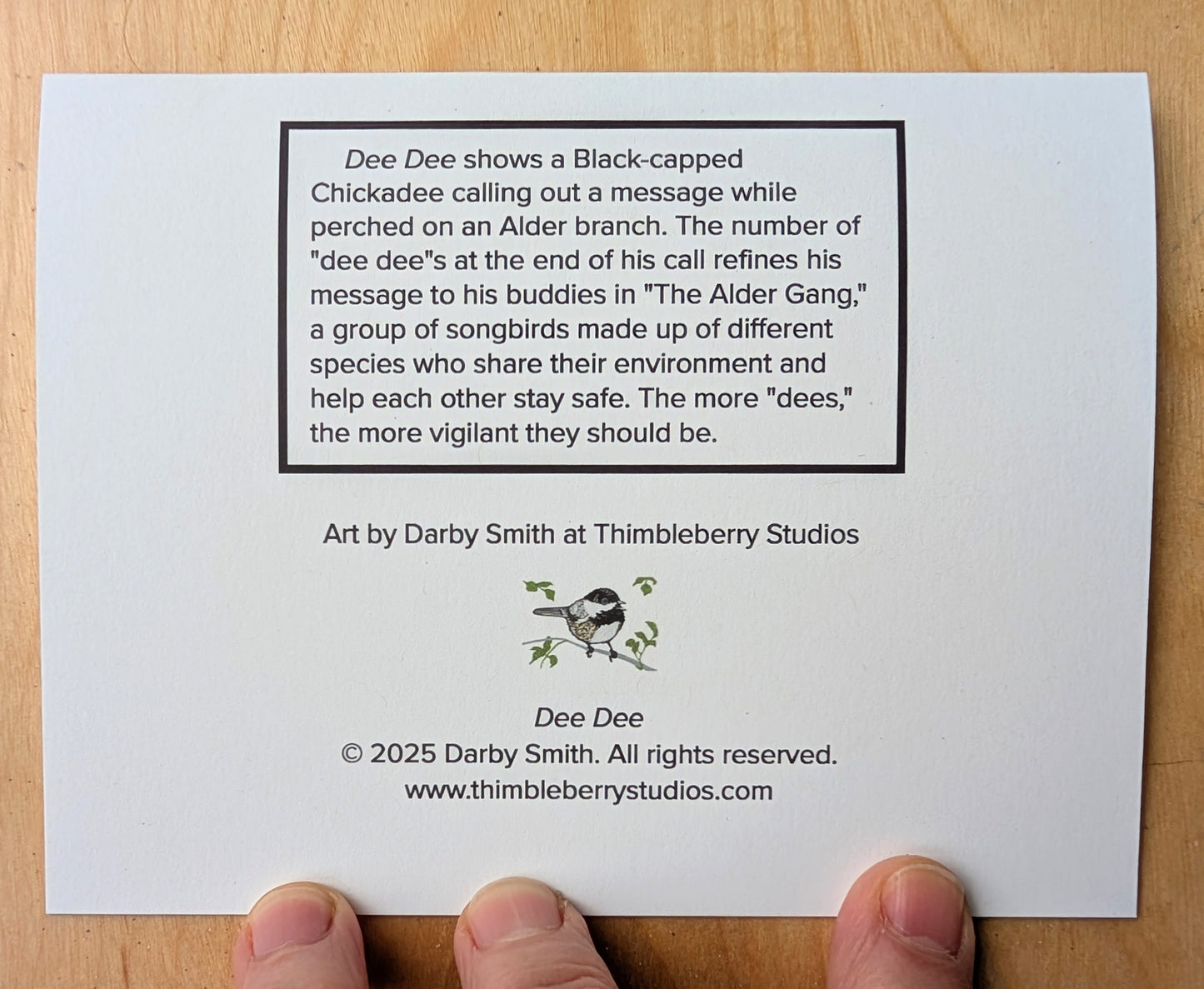 DEE DEE machine printed card