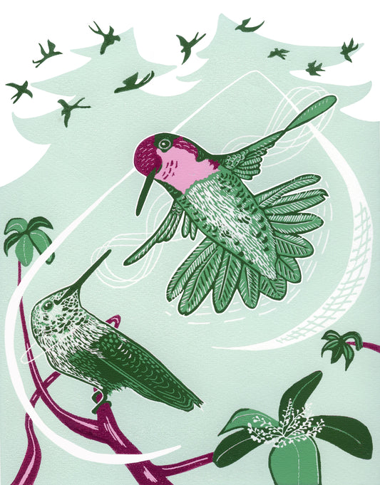 hummingbird art print