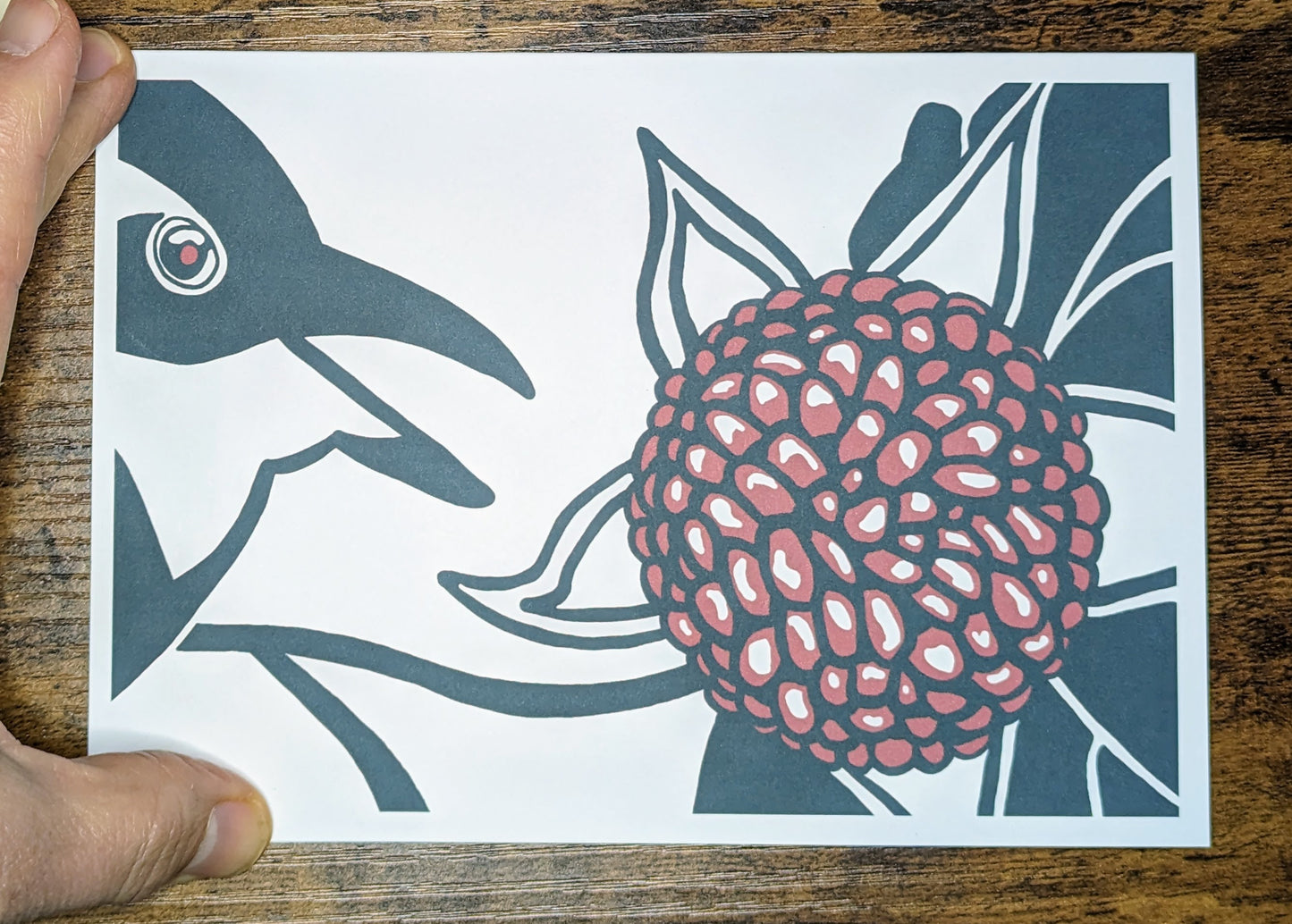 THRUSH AND THIMBLEBERRY machine printed card